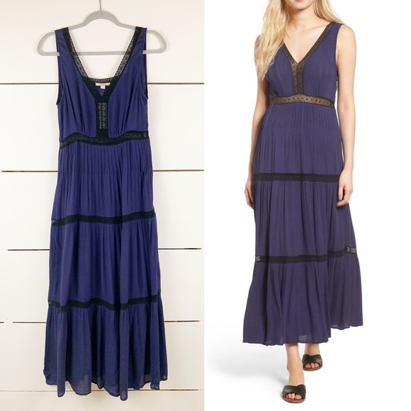 ella moss Womens Nete Tiered Maxi Dress